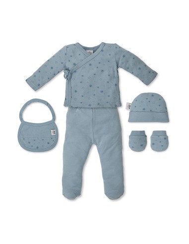 Set 5 pcs(shirt+pants+gloves+bib+socks)for new born (06months)100%cottonmod. duendes